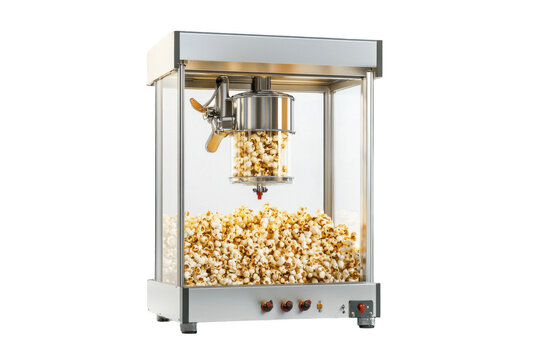 Popcorn machine on a white background background. 