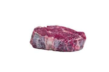 Obraz premium Raw steak red meat on a white background background. 
