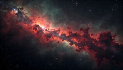 Fototapeta premium Stunning view of a vibrant galaxy filled with colorful nebulae and stars in deep space