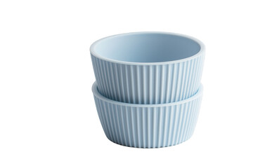 Stackable silicone baking cups on a white background background