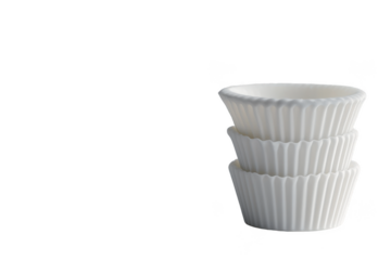 Stackable silicone baking cups on a white background background