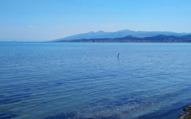 Aegean sea and mountains