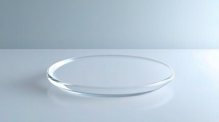 Minimalist Clear Concave Surface on White Background for Display
