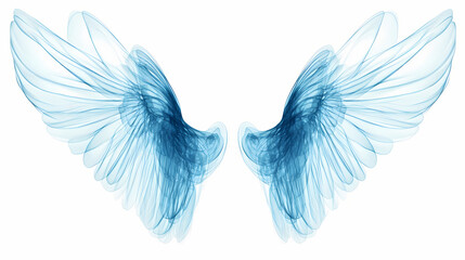 Separated angel wings on transparent background. generative ai. Seraphic. Illustration