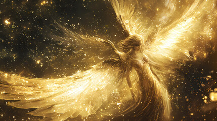 Seraphic gold a heavenly and celestial shade of gold that radiat. Seraphic. Illustration