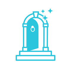Obraz premium Fairytale Magical Portal icon. Isolated on white background. Blue icon set.