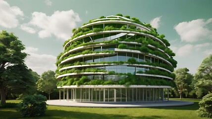 Eco-Friendly Business Concept with Green Growth and Sustainability Elements