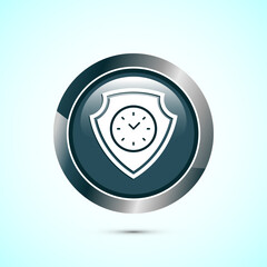 Long lasting icon design illustration. Durability icon design. Represents durability. Gray Color Round Button Design