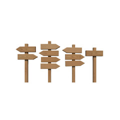 Set of blank wooden signboards. Arrow, 1 block, 2 blocks, 3 blocks, Wooden bricks, transparent background, PNG 