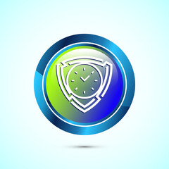 Long lasting icon design illustration. Durability icon design. Represents durability. Glossy Round Button Design