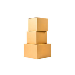 Obraz premium Carton boxes on transparent background, PNG