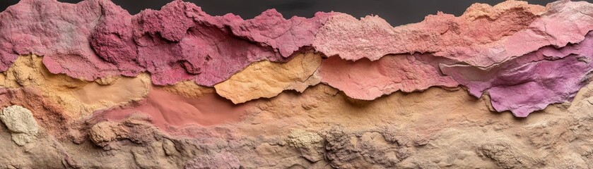 Naklejka premium Closeup of vibrant rock texture, a colorful display of nature's geological formations and mineral diversity in macro photography