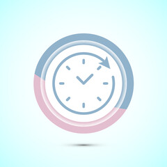 Long lasting icon design illustration. Durability icon design. Represents durability. Pastel Color Button Design