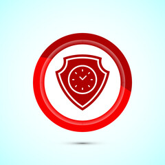 Long lasting icon design illustration. Durability icon design. Represents durability. Red Color Button Design