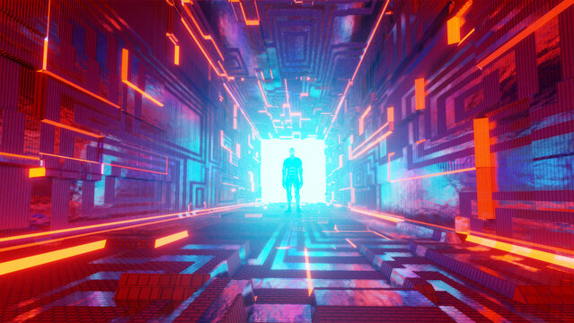 Poster de Tunel del tiempo visitante extra&ntilde;o en 3d