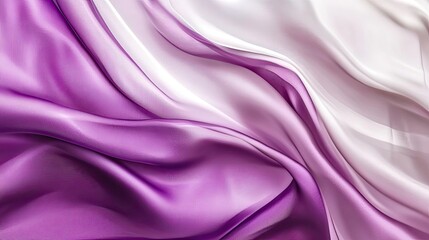 Obraz premium Abstract flowing silk fabric texture, beautiful draped shimmering satin background violet and white