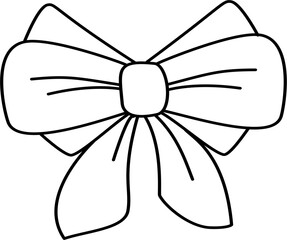 Ribbon and bow illustration outline for coloring 