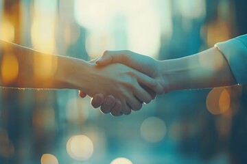 Golden Hour Handshake Teamwork Trust Alliance