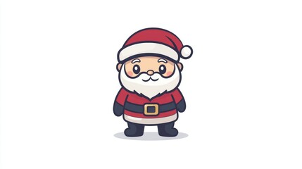 Cute Christmas character Santa Claus in red coat and hat