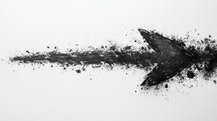 Hand Drawn Black Arrow Curving On White Background with Texture