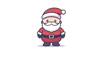 Cute Christmas character Santa Claus in red coat and hat