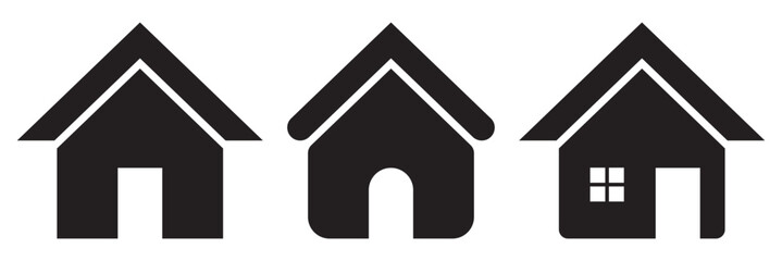 Collection of home icon. House icon. Set of real estate objects and houses icons isolated on white background. Vector illustration. EPS 10