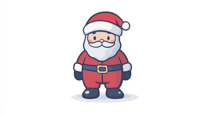 Cute Christmas character Santa Claus in red coat and hat