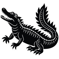 crocodile-for-garden-black---white-silhouette-white