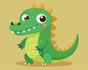 Obraz premium cute-alligator-vector-art-illustration