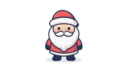 Cute Christmas character Santa Claus in red coat and hat