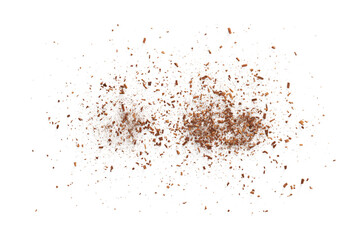 Fluffy cinnamon crumbs isolated on transparent background