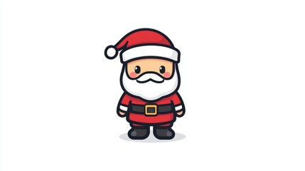Cute Christmas character Santa Claus in red coat and hat