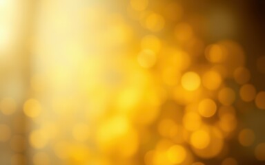 Warm golden bokeh lights create a soft, shimmering background in a tranquil setting at sunset