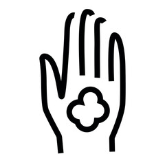 Scald black line icon. Household injuries.