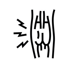 Strains black line icon. Household injuries.