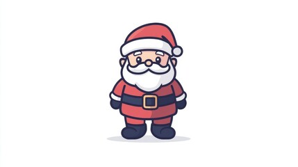 Obraz premium Cute Christmas character Santa Claus in red coat and hat