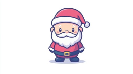 Cute Christmas character Santa Claus in red coat and hat