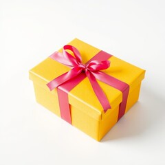 Obraz premium gift box on a solid white background for web, print or creative projects. AI Rendered. White background easily removed for integration into your projects.