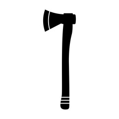 Silhouette of a Traditional Axe Vector Illustration. The design features a curved handle with subtle detailing at the grip end and a single-edged blade affixed at the top.
