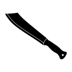 Silhouette of a Machete Knife Vector Illustration. This vector illustration depicts the silhouette of a machete style knife. 