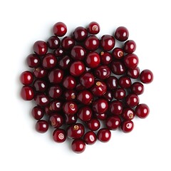 Red cherries isolated white background