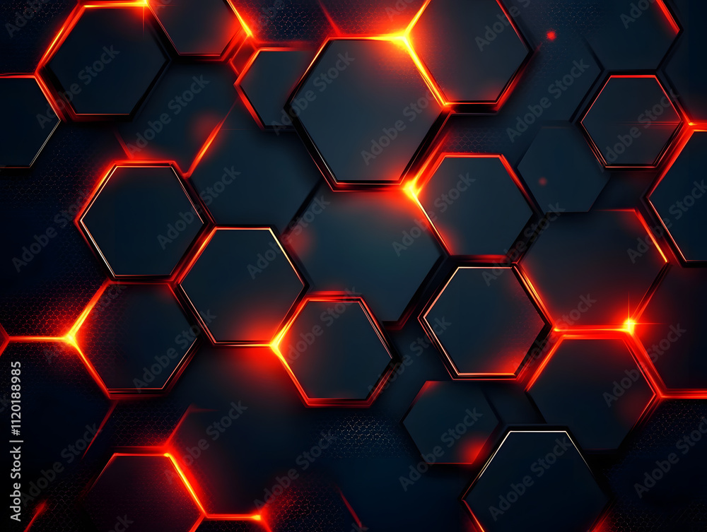 Poster dynamic hexagonal pattern design digital art abstract background futuristic environment 3d perspecti