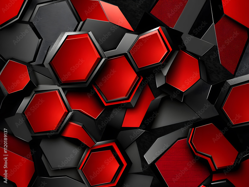 Poster dynamic hexagonal pattern design abstract art digital background modern aesthetic close-up view visu