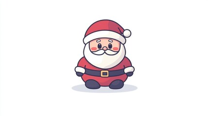Obraz premium Cute Christmas character Santa Claus in red coat and hat