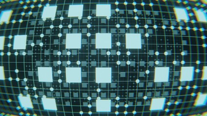3D rendering abstract polygon background square pattern, Mosaic of the future random pixel tile grid convex modern technology graph