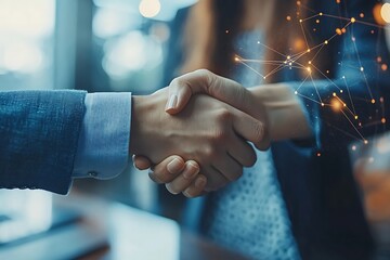 Modern Business Partnership Successful Deal and Collaboration