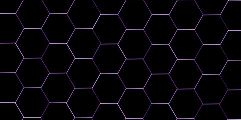 Black hexagon 3D background texture. modern abstract polygonal pattern. 3d rendering illustration. Futuristic abstract banner. white and black lines 3d Hexagonal. honeycomb black Background.