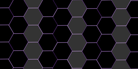 Black hexagon 3D background texture. modern abstract polygonal pattern. 3d rendering illustration. Futuristic abstract banner. white and black lines 3d Hexagonal. honeycomb black Background.