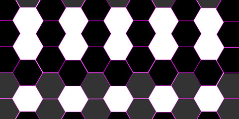 Black hexagon 3D background texture. modern abstract polygonal pattern. 3d rendering illustration. Futuristic abstract banner. white and black lines 3d Hexagonal. honeycomb black Background.