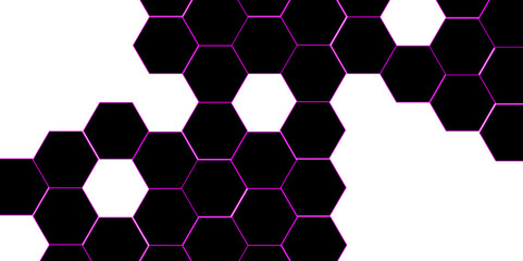 Black hexagon 3D background texture. modern abstract polygonal pattern. 3d rendering illustration. Futuristic abstract banner. white and black lines 3d Hexagonal. honeycomb black Background.